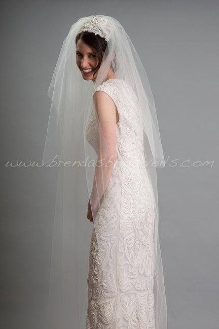 Свадьба - Lace Juliet Cap and Blusher with Detachable Long Tulle Bridal Veil, 1920s Inspired Bridal Veil, Wedding Cap Veil