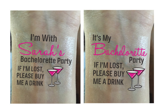 Mariage - Bachelorette Tattoos - Bachelorette Party Temporary Tattoos - If I'm Lost, Please Buy Me A Drink - Wedding Tattoo - Bachelorette Favor