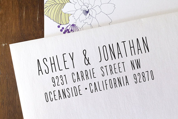 Wedding - CUSTOM ADDRESS STAMP with proof from usa, Eco Friendly Self-Inking stamp,  address stamp, stamper, custom stamp, custom address stamp 156