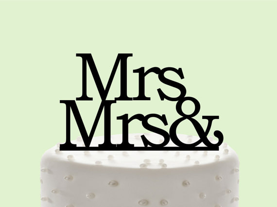 Mariage - Mrs & Mrs Cake Topper, Custom Wedding Cake Topper, Same sex wedding, Cake Decor,Wedding Cake Topper Silhouette, gay wedding