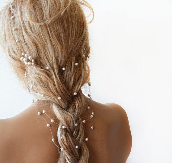 hair pearls wedding