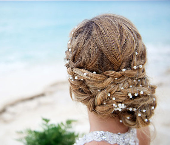 Wedding - Wedding Pearl Head Chain, Bridal Headband, Pearl Headband, Wedding Hair Accessories, Bridal Hair Accessories