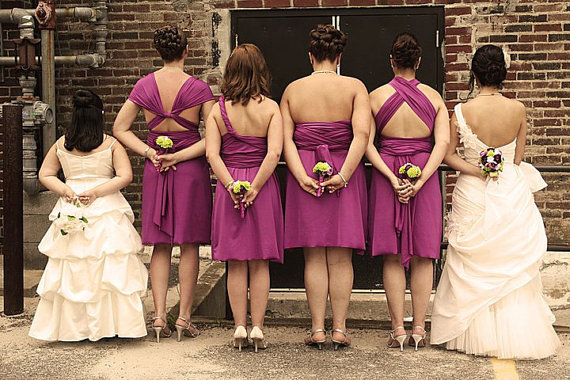 زفاف - Purple BRIDESMAID Convertible Wrap Dress...67 Colors..Prom, Wedding, Honeymoon, Beach, Vacation, Date Night, Party