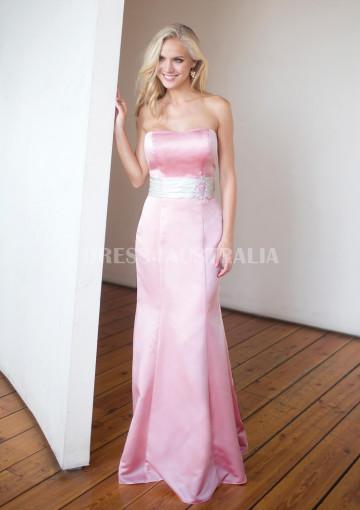 زفاف - Buy Australia Mermaid Pink Strapless Satin Ribbon Floor Length Bridesmaid Dresses by kenneth winston 5076 at AU$141.37 - Dress4Australia.com.au