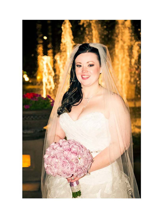 Wedding - Jessica II a Swarovski Crystal Rhinestone Sheer 108 Inch Long Cathedral Length Veil