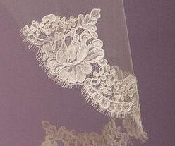 زفاف - French Alencon Lace Swatch Sample