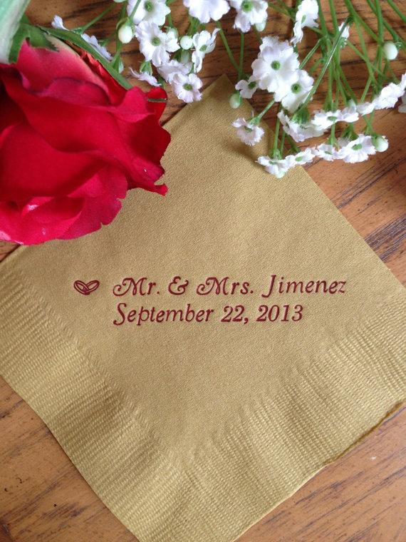 زفاف - 50 Personalized Napkins Personalized Napkins Wedding Personalized Cocktail Beverage Paper Anniversary Party Monogram Custom Luncheon Avail!