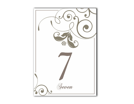 Mariage - Table Numbers Wedding Table Numbers Printable Table Cards Download Elegant Table Numbers Floral Gray Table Numbers Digital (Set 1-20)