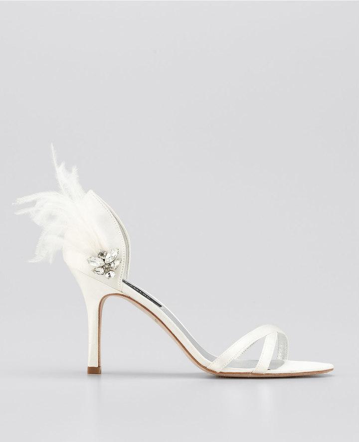 Hochzeit - Feathered Strappy Sandals