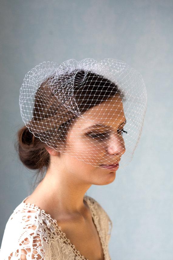 Свадьба - Full birdcage veil, bridal veil, french Birdcage