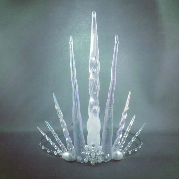 زفاف - Ultimate Ice Queen Tiara Crown - Icicle Tiara - Ice Queen Costume - Made to Order