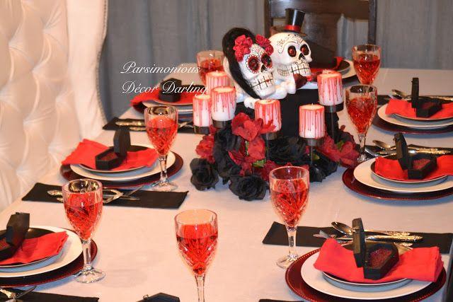 Wedding - Parsimonious Décor Darling: Set Your Table With Flair--An Elegant Vampy Día De Los Muertos Halloween