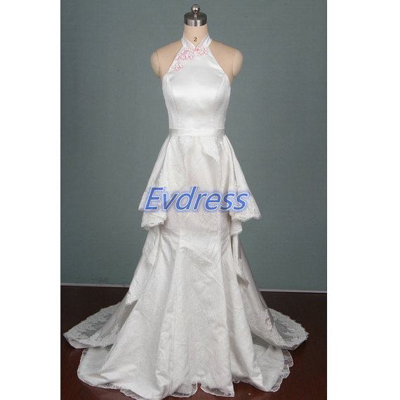 زفاف - 2015 floor length ivory lace wedding gowns hot,chic elegant party dress for bridal,cheap long wedding dresses in stock.