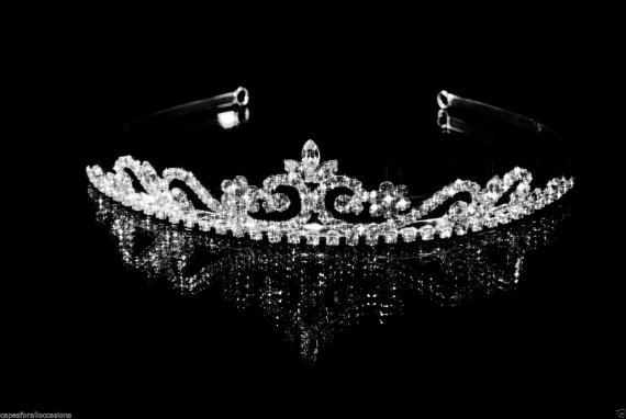 Свадьба - Rhinestone Crystal princess pearl crown tiara Headbandbridesmaid bridal junior pageant wedding party #1169