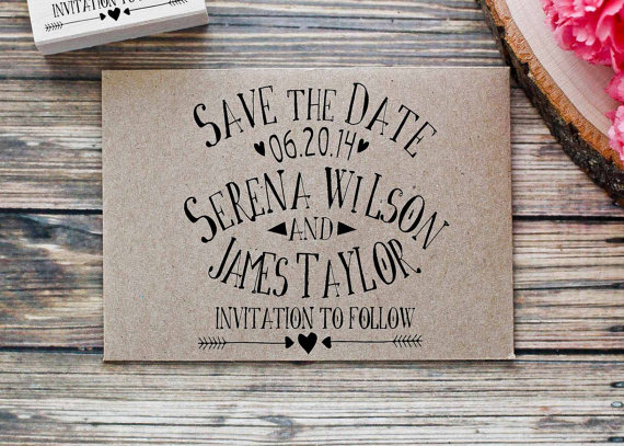 Wedding - Customized  Save the Date Wedding Rubber Stamp