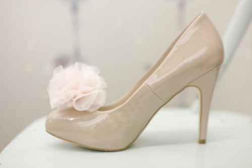 Wedding - Elegant Bridal Shoes with DIY Project of Beautiful Chiffon Pins