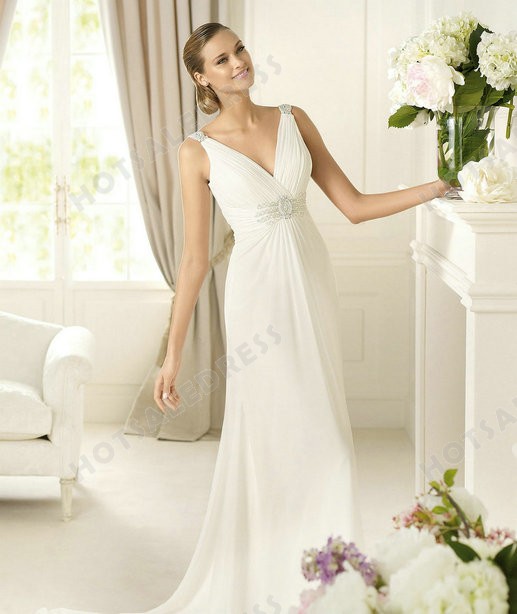 Свадьба - Wedding Dress - Style Pronovias Dado Chiffon V-Neck