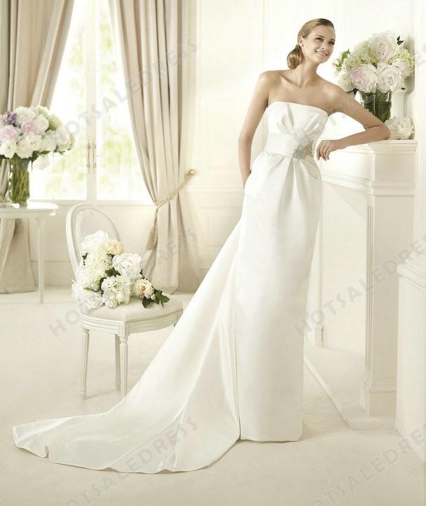 Hochzeit - Wedding Dress - Style Pronovias Dakar Satin Embroidery Strapless