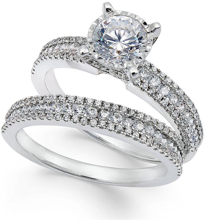 Wedding - TruMiracle® Pavé Bridal Set (1-1/2 ct. t.w.) in 14k White Gold