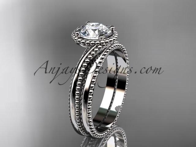 زفاف - 14kt white gold wedding ring, engagement set ADLR389S