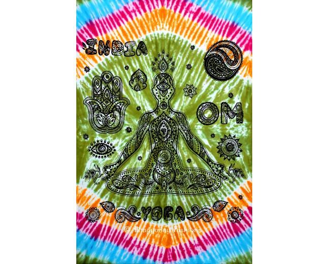 زفاف - Rainbow Color Indian Yoga Tapestry