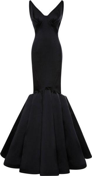 Wedding - Black Stretch Duchess Gown