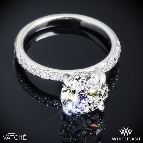 Hochzeit - Platinum Vatche 1533 Charis Pave Diamond Engagement Ring