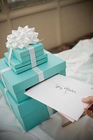 Hochzeit - Tiffany Inspired Wedding Cards Box