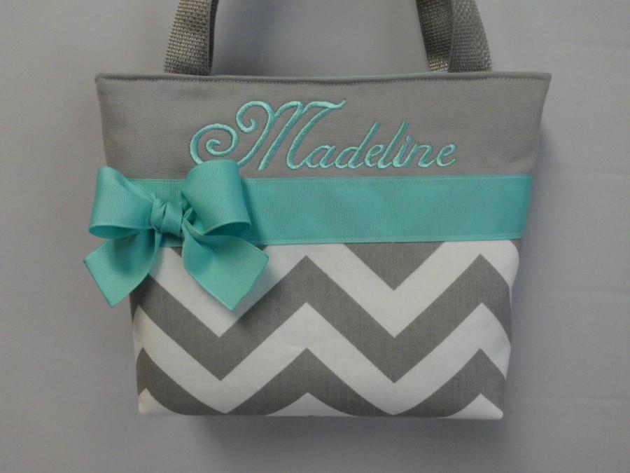 Hochzeit - New ....CHEVRON Child Size  Bag.. ..You Pick Color Options  ..FLOWER GIRL  Bag ...  Monogrammed  FReE