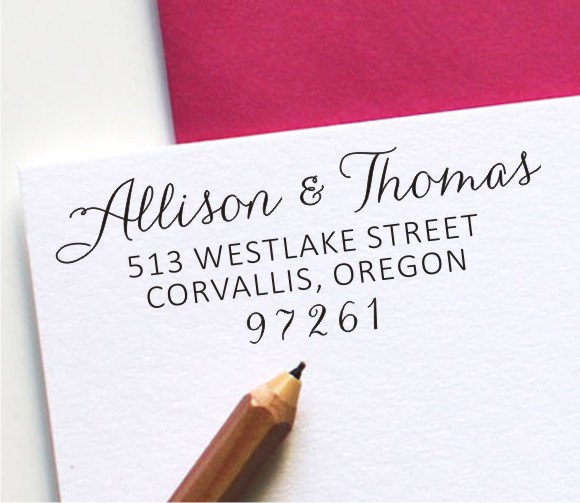 Hochzeit - Custom Address Stamp - Self Inking Address Stamp - Personalized Stamp (103)