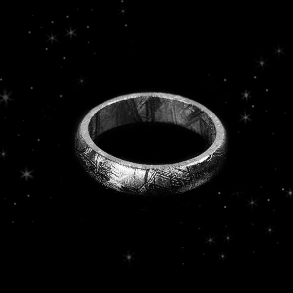 Wedding - SALE - Meteor Ring 'Root of Happiness' - Meteorite Ring - Natural Meteorite Ring - Meteorite Band - Meteorite Ring - Gibeon Meteorite