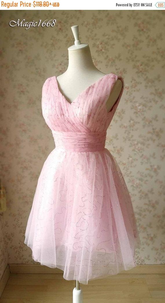 Hochzeit - Cute Pink Princess Dress. Adult Tutu Dress. Short Princess Dress Party Dress. Bling-bling Mini Cocktail Dress. Bridesmaid Dress. Custom Size