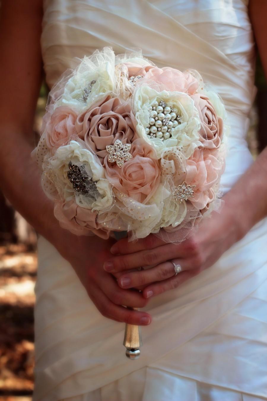 زفاف - Fabric Wedding Bouquet 