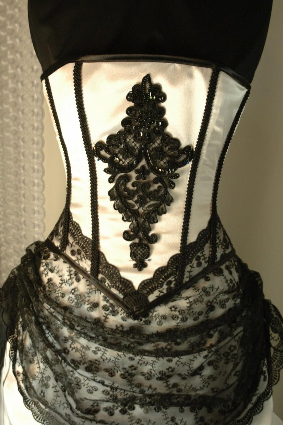 Mariage - Cassandra - black and white wedding dress