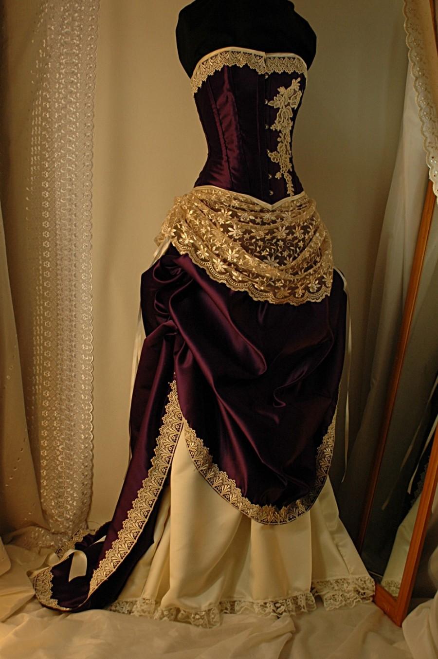 زفاف - Juliet - Cadbury Purple Bridal Gown with steel boned corset