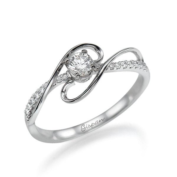 زفاف - Unique Engagement Ring White Gold With Diamonds, Engagement Ring, Art Deco Engagement Ring, Diamond Ring, Gispandiamonds,  Wedding Ring