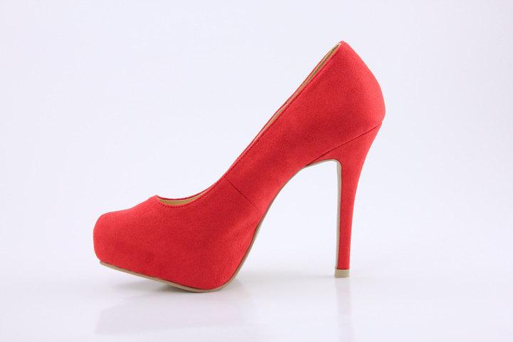 زفاف - Red Wedding Shoes, Red Bridal Shoes, Scarlet Wedding Shoes, Crimson Red Platform Wedding Shoes, Bright Red Suede Platform Bridal Shoes