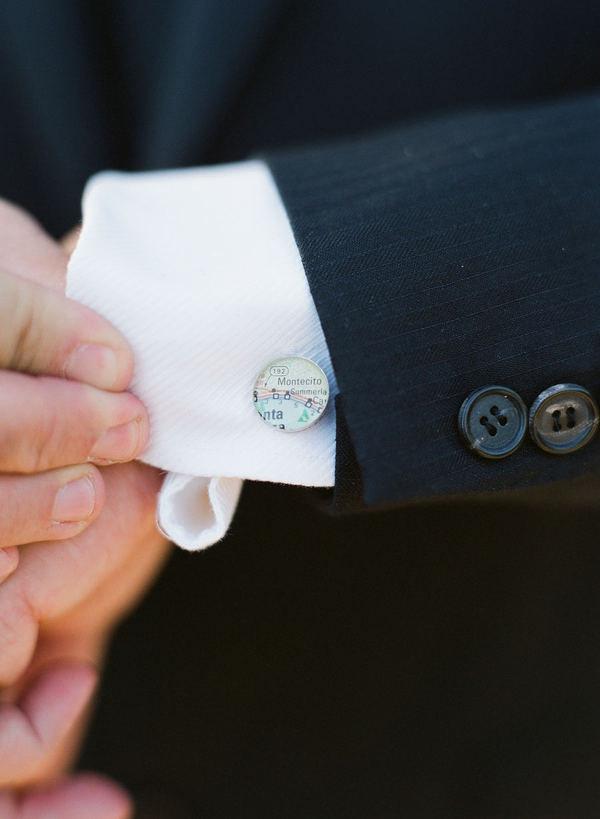Hochzeit - Style Me Pretty Feature  - Vintage Map Cufflinks. You Select the Journey.