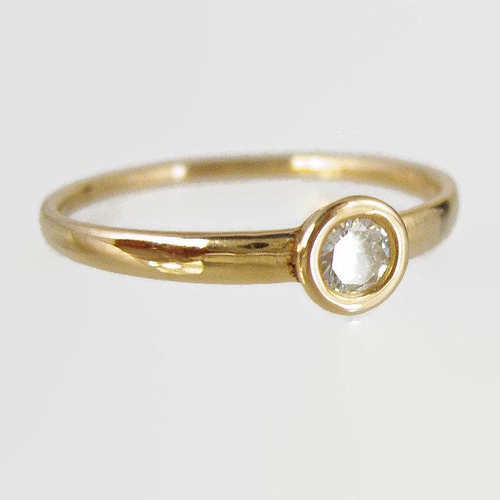 Mariage - Handmade Engagement Ring.Daimond ring,14 karat  ring, Recycled gold, Wedding Band, Gold