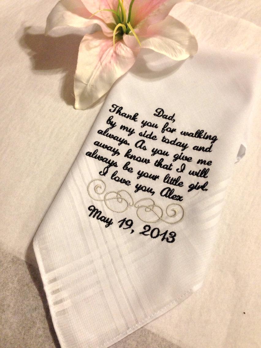 Hochzeit - Personalized Father of the bride  Handkerchief