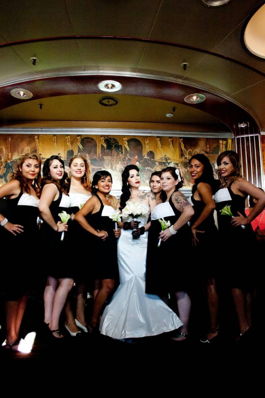 Свадьба - 50s Bridesmaid Dress, Rae dress: Black cotton sateen & lace- Bridesmaid, Formal, Cocktail Dress