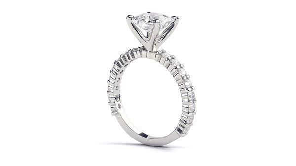 زفاف - 1.92 Carat Vintage Diamond Engagement Ring, 14K White Gold Ring, Diamond Ring Band, Art Deco Engagement Ring, Unique Rings