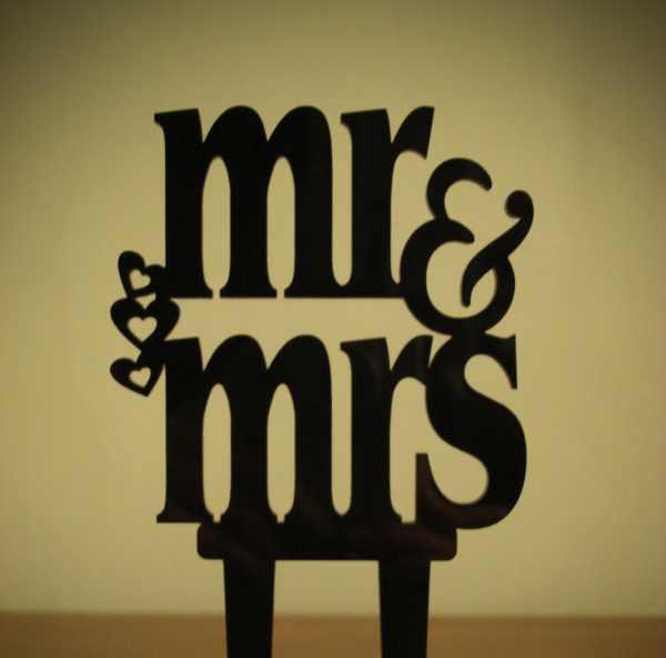 زفاف - Wedding Cake Topper- Mr & Mrs