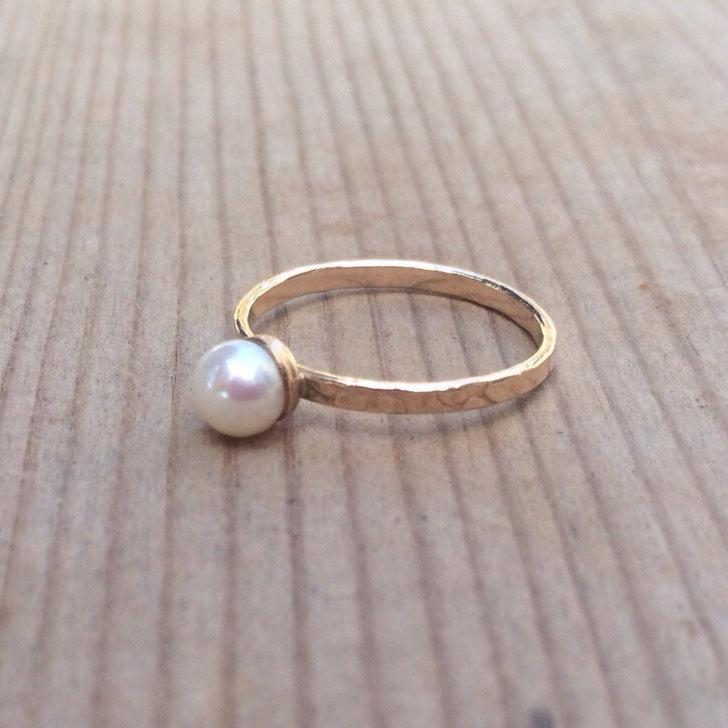 Hochzeit - Pearl Ring, Gold Ring, Gemstones Ring, Stacking Rings, June Birthstone Ring, Turquoise Ring, Opal Rings, Statement Rings, Gift For Her