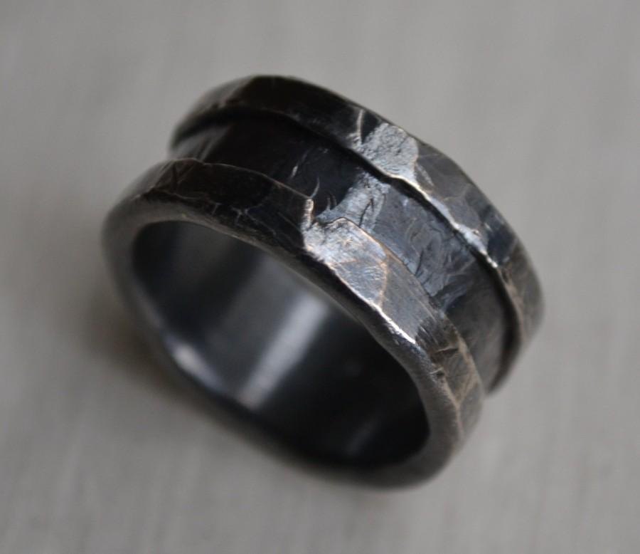 زفاف - mens wedding band - rustic fine and sterling silver ring handmade wedding or engagement band - customized