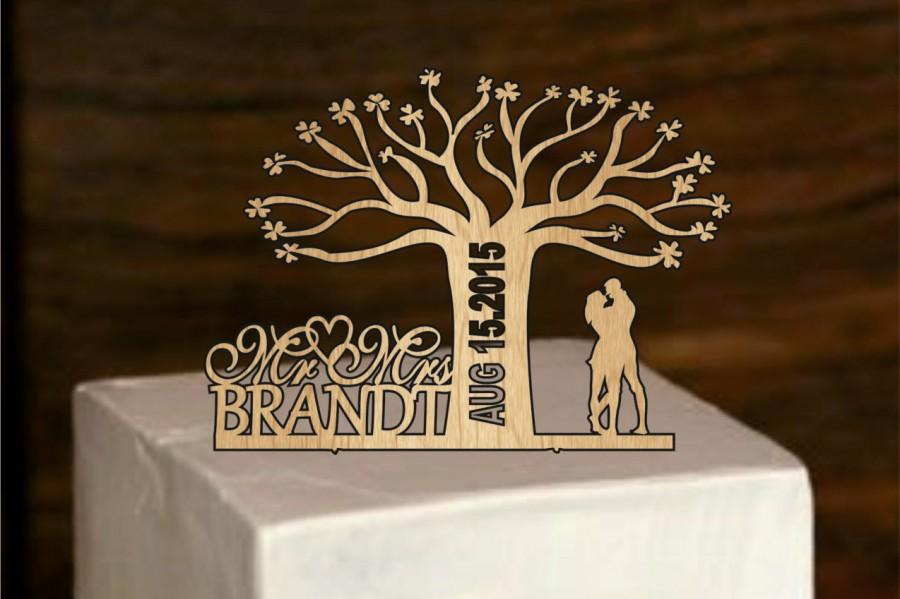 Mariage - Wedding Cake Topper, Personalized wedding cake topper, Monogram Cake Topper, Tree of life wedding cake topper, Bride and Groom cake topper
