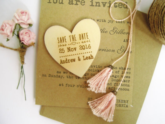 زفاف - Personalized 6cm Engraved Save The Date Arrow Wooden Hearts Gift Tags Wedding Decoration Bridal Shower Pack of 30 / 50 / 80 / 100