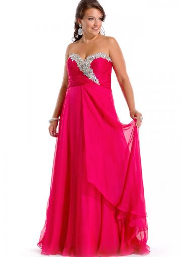Mariage - 2015 Fuchsia Chiffon Green Lace Up Crystals Ruched Floor Length Sweetheart Sleeveless