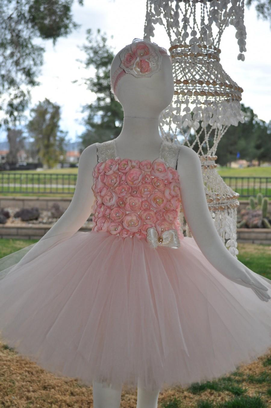 Hochzeit - Blush Tutu Dress, Blush Pink Flower Girl Dress, Infant Blush Dress, Baby Pink Dress,Toddler Blush Tutu Dress, Special Occasion Blush Dress