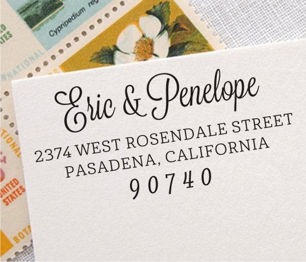 Свадьба - Return Address Stamp - Personalized Address Stamp - Self-inking Wedding Address Stamp - Custom Invitation Rubber Stamp (007)